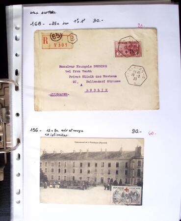 1849-1955, 218 lettres et cartes avec timbres seuls,