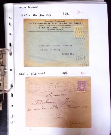 1849-1955, 218 lettres et cartes avec timbres seuls,