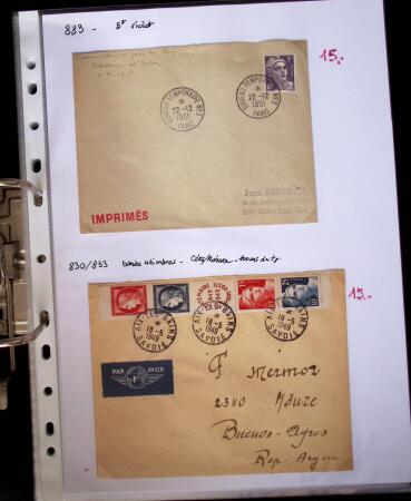 1849-1955, 218 lettres et cartes avec timbres seuls,