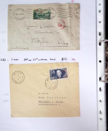 1849-1955, 218 lettres et cartes avec timbres seuls,
