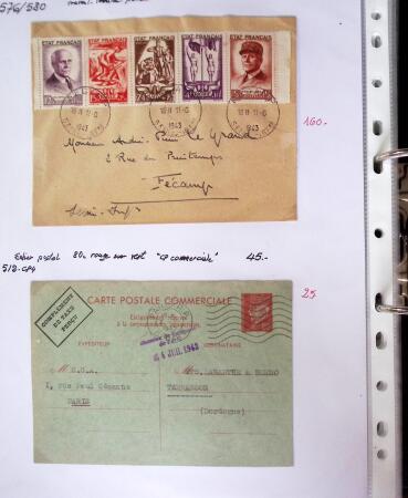 1849-1955, 218 lettres et cartes avec timbres seuls,