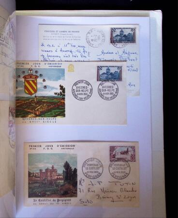 1955-1959 Classeur blanc, contenant environs 400 plis,