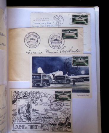 1955-1959 Classeur blanc, contenant environs 400 plis,