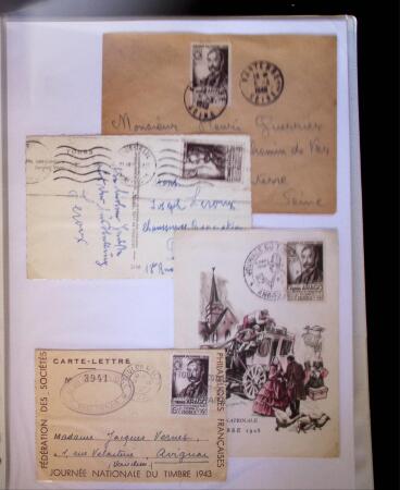 1945-1950 Classeur Blanc contenant environs 250/300