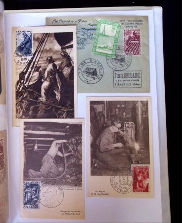 1945-1950 Classeur Blanc contenant environs 250/300
