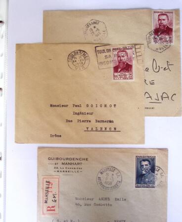 1949-1955 Classeur Blanc, contenant envions 350/400