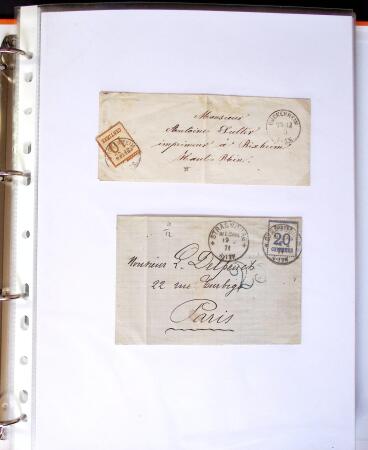 1871-1944 Classeur d'une centaine de plis, Alsace Lorraine
