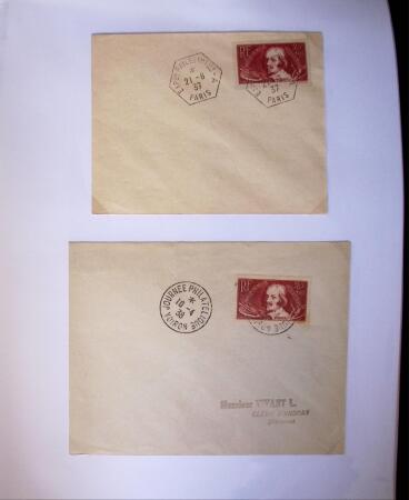 1935-1941 Classeur Blanc contenant envions 300 plis