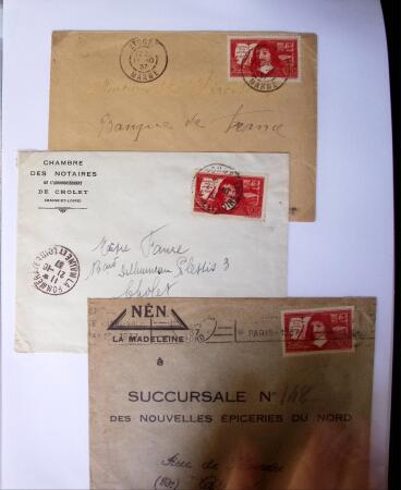 1935-1941 Classeur Blanc contenant envions 300 plis