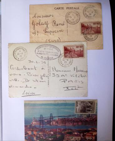1935-1941 Classeur Blanc contenant envions 300 plis