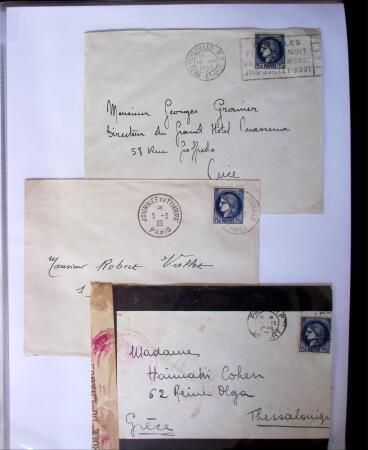 1935-1941 Classeur Blanc contenant envions 300 plis