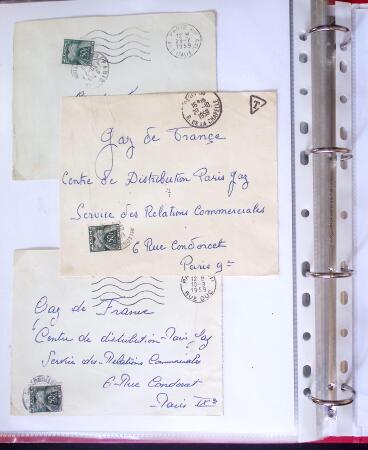 1888-1959 Classeur contenant envions 70 plis, avec