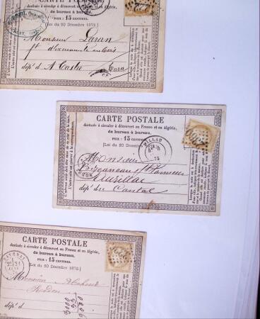 1875-1959, Collection de timbres seuls sur lettres