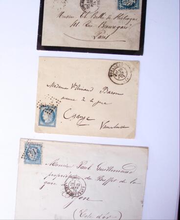1875-1959, Collection de timbres seuls sur lettres