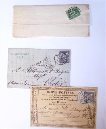 1875-1959, Collection de timbres seuls sur lettres