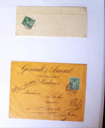 1875-1959, Collection de timbres seuls sur lettres