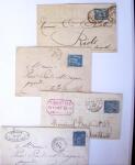 1875-1959, Collection de timbres seuls sur lettres