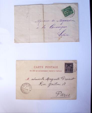 1875-1959, Collection de timbres seuls sur lettres