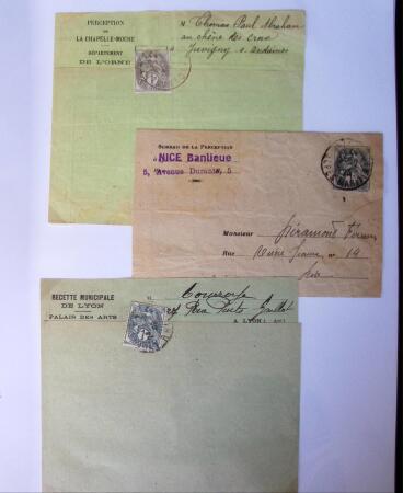 1875-1959, Collection de timbres seuls sur lettres