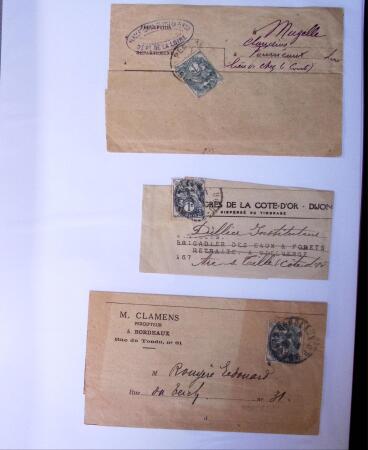 1875-1959, Collection de timbres seuls sur lettres