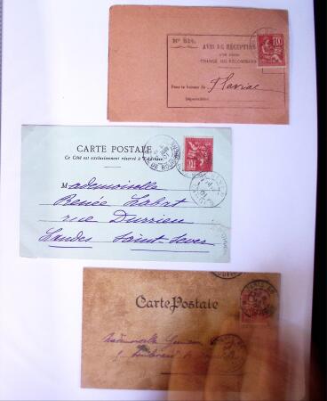 1875-1959, Collection de timbres seuls sur lettres