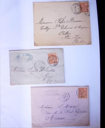 1875-1959, Collection de timbres seuls sur lettres