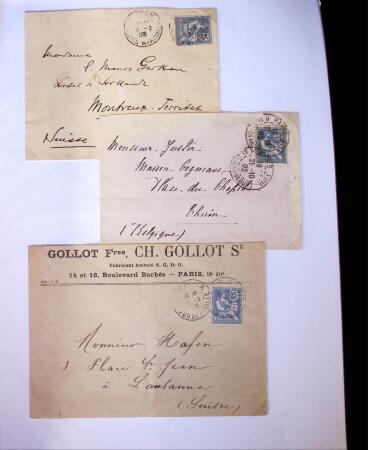 1875-1959, Collection de timbres seuls sur lettres