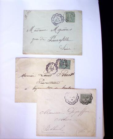 1875-1959, Collection de timbres seuls sur lettres