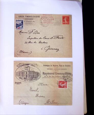1875-1959, Collection de timbres seuls sur lettres