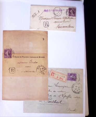 1875-1959, Collection de timbres seuls sur lettres