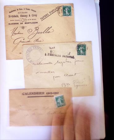1875-1959, Collection de timbres seuls sur lettres