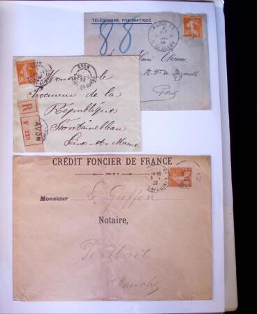 1875-1959, Collection de timbres seuls sur lettres