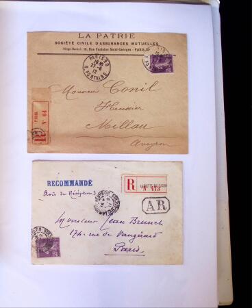 1875-1959, Collection de timbres seuls sur lettres