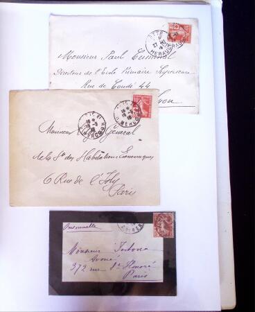 1875-1959, Collection de timbres seuls sur lettres
