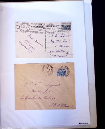 1875-1959, Collection de timbres seuls sur lettres