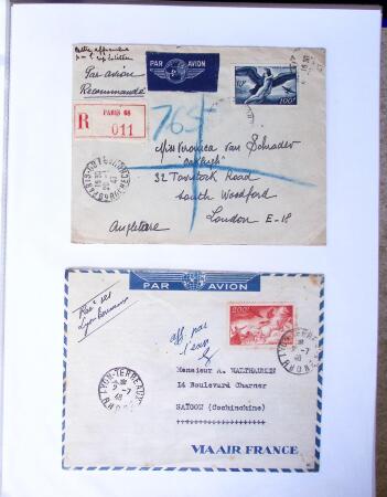 1930-1953 Classeur Bleu contenant envions 60/80 lettres