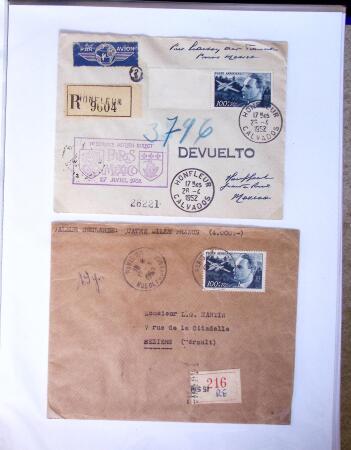 1930-1953 Classeur Bleu contenant envions 60/80 lettres