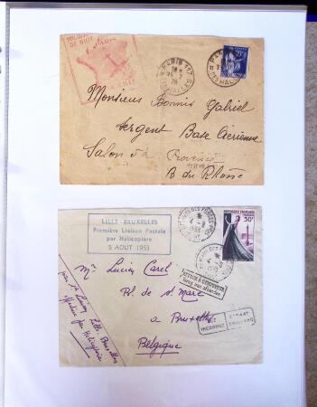 1930-1953 Classeur Bleu contenant envions 60/80 lettres