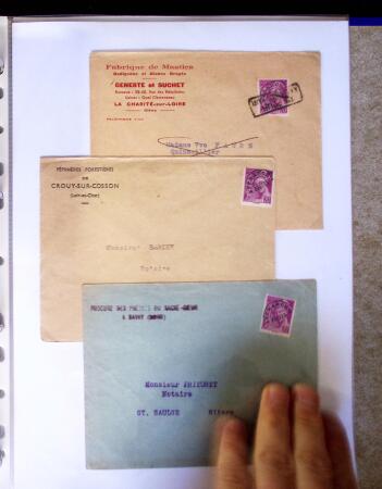 1930-1953 Classeur Bleu contenant envions 60/80 lettres