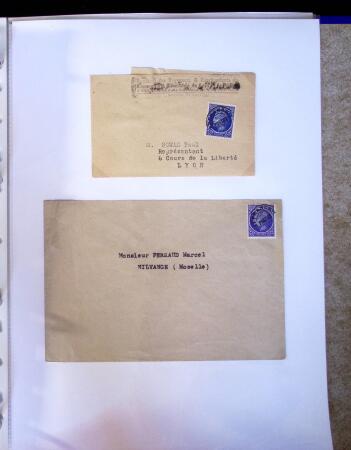 1930-1953 Classeur Bleu contenant envions 60/80 lettres