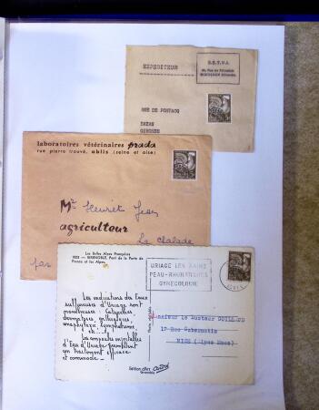 1930-1953 Classeur Bleu contenant envions 60/80 lettres