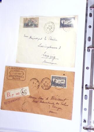 1930-1953 Classeur Bleu contenant envions 60/80 lettres