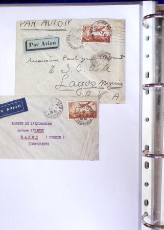 1930-1953 Classeur Bleu contenant envions 60/80 lettres