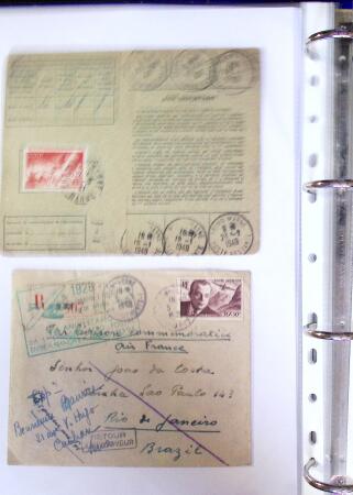 1930-1953 Classeur Bleu contenant envions 60/80 lettres