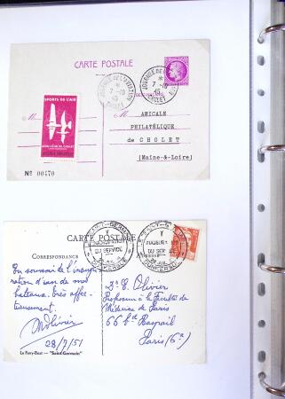1930-1953 Classeur Bleu contenant envions 60/80 lettres