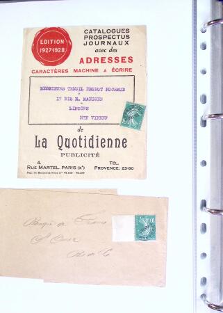 1930-1953 Classeur Bleu contenant envions 60/80 lettres