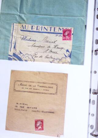 1930-1953 Classeur Bleu contenant envions 60/80 lettres