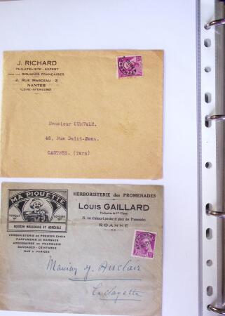 1930-1953 Classeur Bleu contenant envions 60/80 lettres