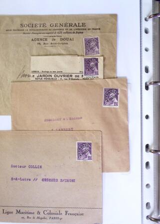 1930-1953 Classeur Bleu contenant envions 60/80 lettres