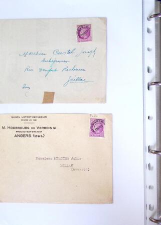 1930-1953 Classeur Bleu contenant envions 60/80 lettres
